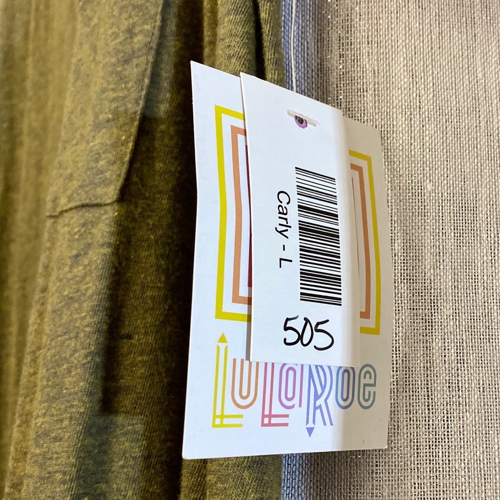 NEW Lularoe Carly Solid Army Green L - Picture 4 of 5